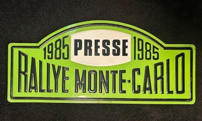 RALLYE MONTE-CARLO 1985
Plaque presse du...