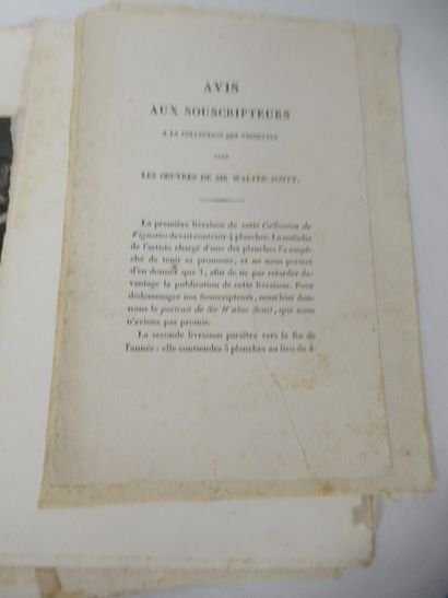 Fort lot de gravures, issues de livres, figurant...