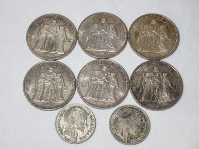 FRANCE Lot de pièces en argent : 6 de 10...