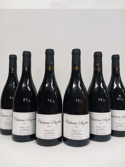 6 Bouteilles du Château Suzette 2001 Corbières...