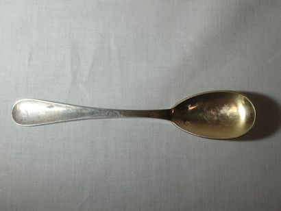 Cuillère à œuf en argent et vermeil. Minerve....