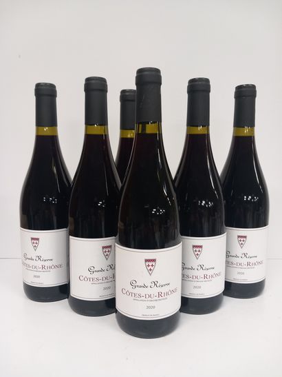 6 Bouteilles de Côtes du Rhône Grande réserve...