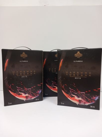 3 Cubis de 3L de Vin Rouge d'Italie 2010...