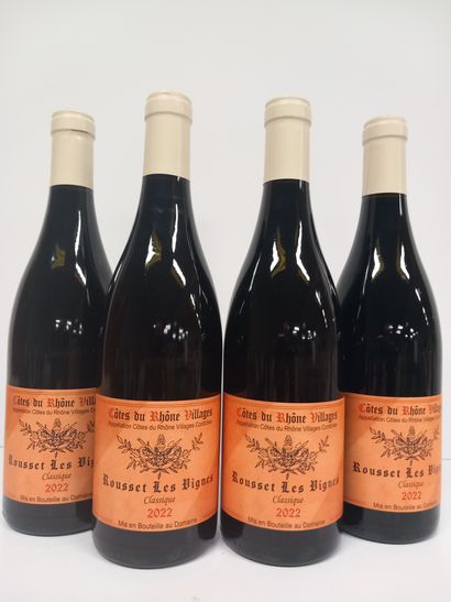 4 Bouteilles de Côtes du Rhône village 2022...