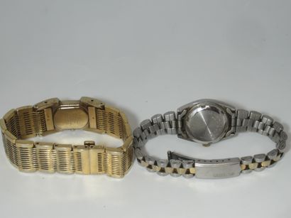 SEIKO Lot de deux montres de dame en métal,...