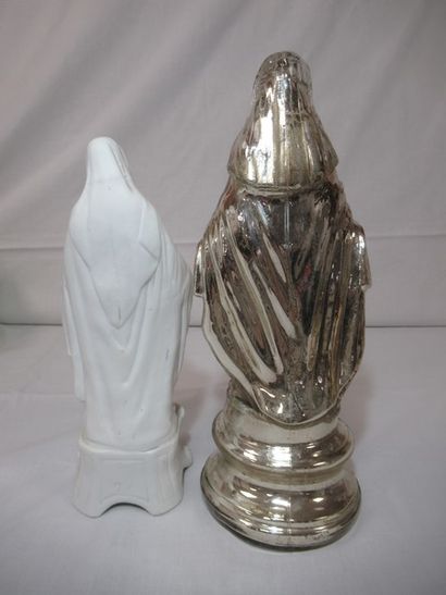 Lot de 2 sculpture figurant la vierge: l'une...