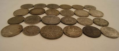 ALLEMAGNE Lot de pièces en argent. Xxe. Poids...
