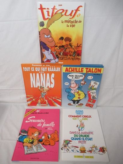 Lot de 5 bandes dessinées : Astérix, Boule...