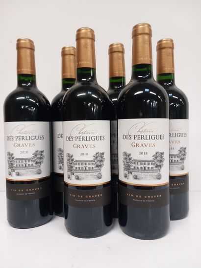 6 Bouteilles de Graves Rouge 2018 Château...