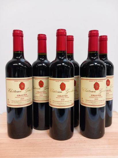 6 bouteilles de Graves Château Gendre 2020...