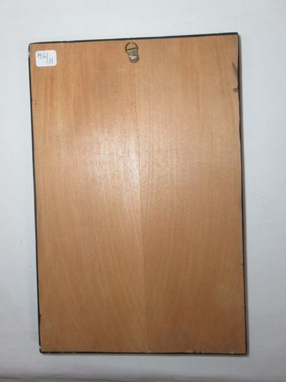 INDE Panneau en bois peint, à décor d'une...