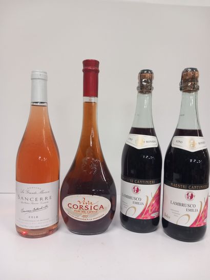 Lot de 4 bouteilles : 1 Sancerre Rosé, A...