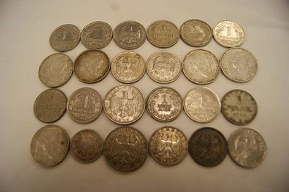 ALLEMAGNE Lot de pièces en argent. Xxe. Poids...