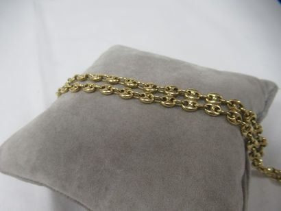 Bracelet en or jaune 18K, mailles grain de...