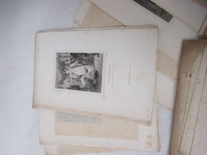 Fort lot de gravures, issues de livres, figurant...