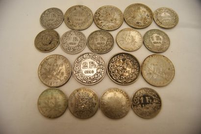FRANCE et SUISSE Petit lot de pièces en argent....