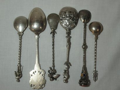 Lot de 6 petites cuillères décoratives en...