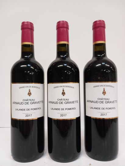 3 Bouteilles de Lalande de Pomerol 2017 Château...