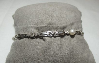 Bracelet en or blanc, 18 carats (poiçon Hibou)...