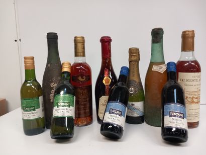 Lot de 10 bouteilles : 2 demies de Sauvignon...