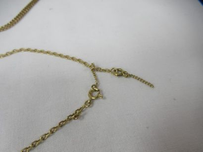 Lot de deux chaînes en or jaune 18K. Poids...