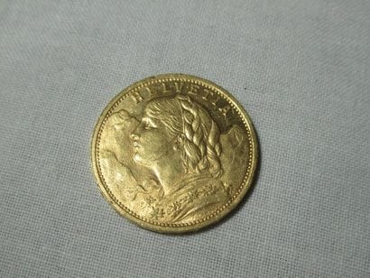 SUISSE Pièce de 20 francs en or, 1898. Poids...