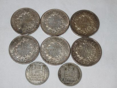 FRANCE Lot de pièces en argent : 6 de 10...