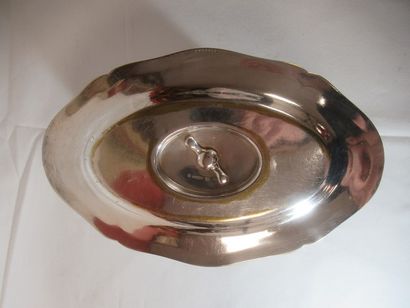 CHRISTOFLE Saucière en métal argenté, à décor...