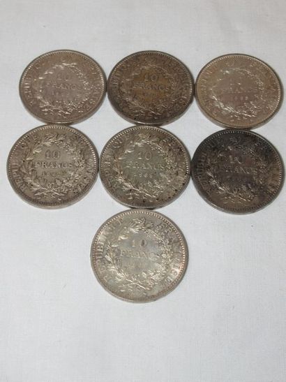 FRANCE Lot de 7 pièces en argent. Circa 1960....