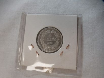 FRANCE Pièce de 1 franc en argent. Louis...