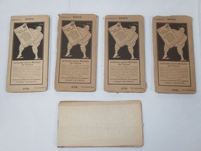 MICHELIN Lot de 5 cartes anciennes. Entoilées....