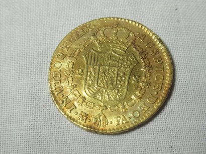 COLOMBIE Pièce de 2 escudos en or. 1801....