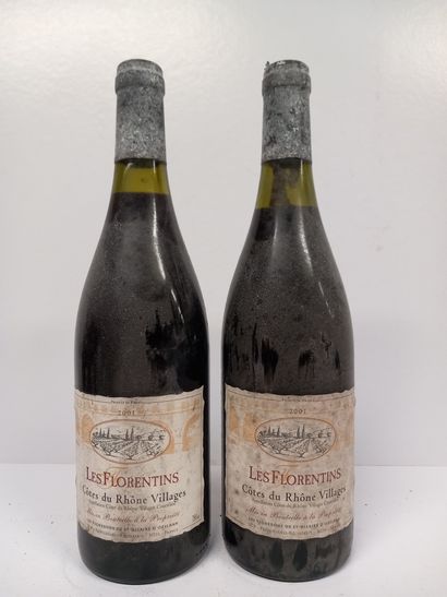2 Bouteilles de Côtes du Rhône Villages 2001...