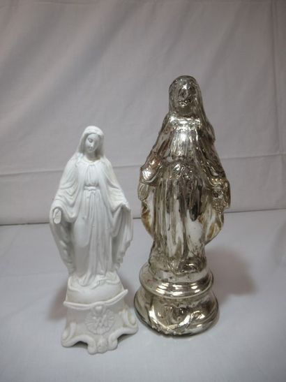 Lot de 2 sculpture figurant la vierge: l'une...