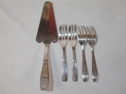 ALFENIDE Service à gâteau en métal argenté,...