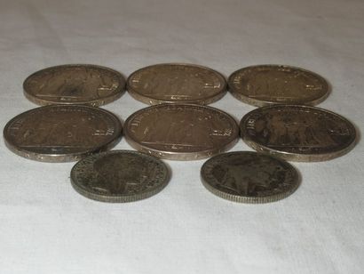 FRANCE Lot de pièces en argent : 6 de 10...