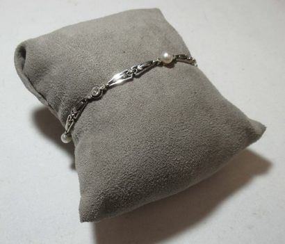 Bracelet en or blanc, 18 carats (poiçon Hibou)...