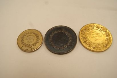 Lot de 3 médailles en argent et vermeil....