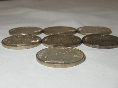 FRANCE Lot de 7 pièces en argent. Circa 1960....