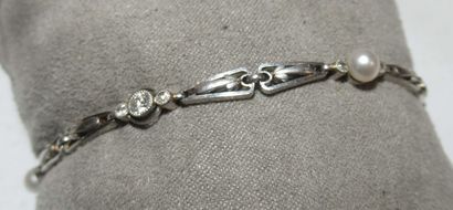 Bracelet en or blanc, 18 carats (poiçon Hibou)...