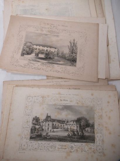 Fort lot de gravures, issues de livres, figurant...