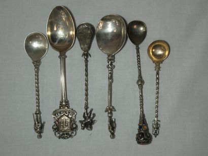 Lot de 6 petites cuillères décoratives en...