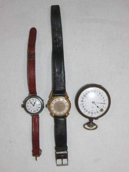 Lot en métal, comprenant une montre de gousset...
