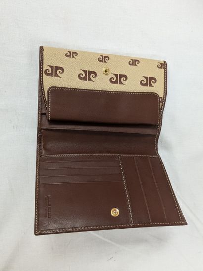 PIERRE CARDIN portefeuille en cuir et toile,...