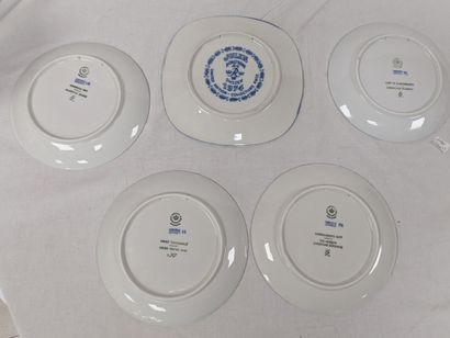 ROYAL COPENHAGEN. Set of 4 white and blue...