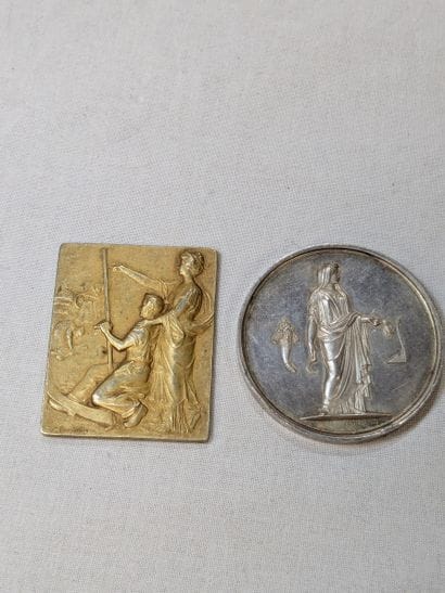 Set of 2 silver medals: 1 from the Sologne...