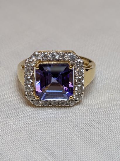 Bague en vermeil, sertie de d'une tanzanite...