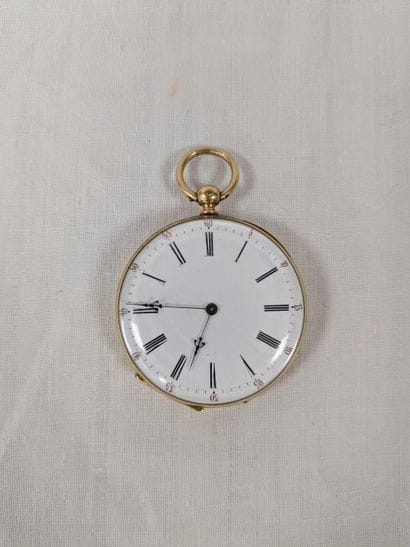 Montre de gousset en or jaune 18K (cuvette...