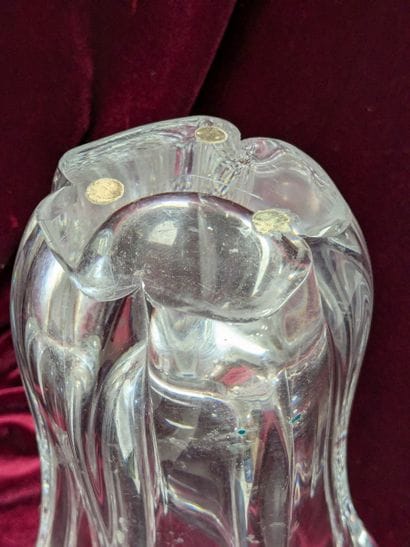 DAUM France. Crystal vase with a flared neck....