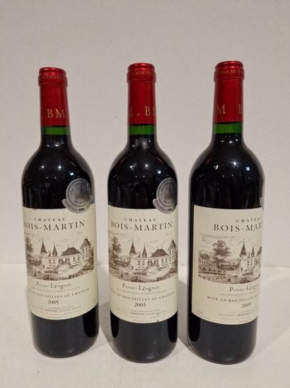 3 bouteilles de Pessac Leognan 2005 rouge...